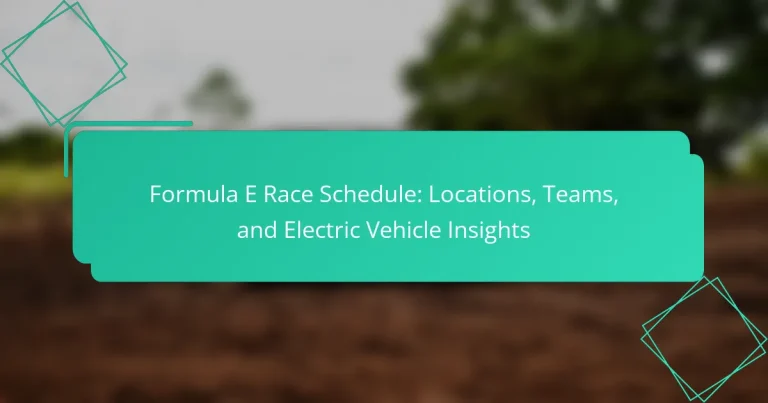 Formula E Race Schedule: Locations, Teams, and Electric Vehicle Insights