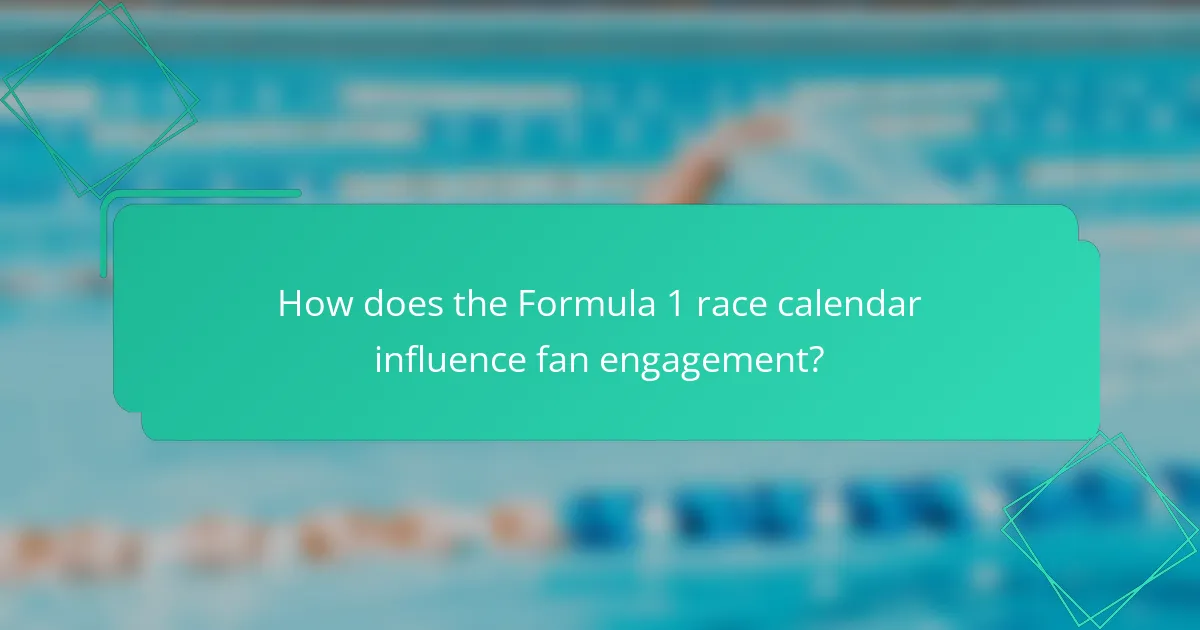 How does the Formula 1 race calendar influence fan engagement?