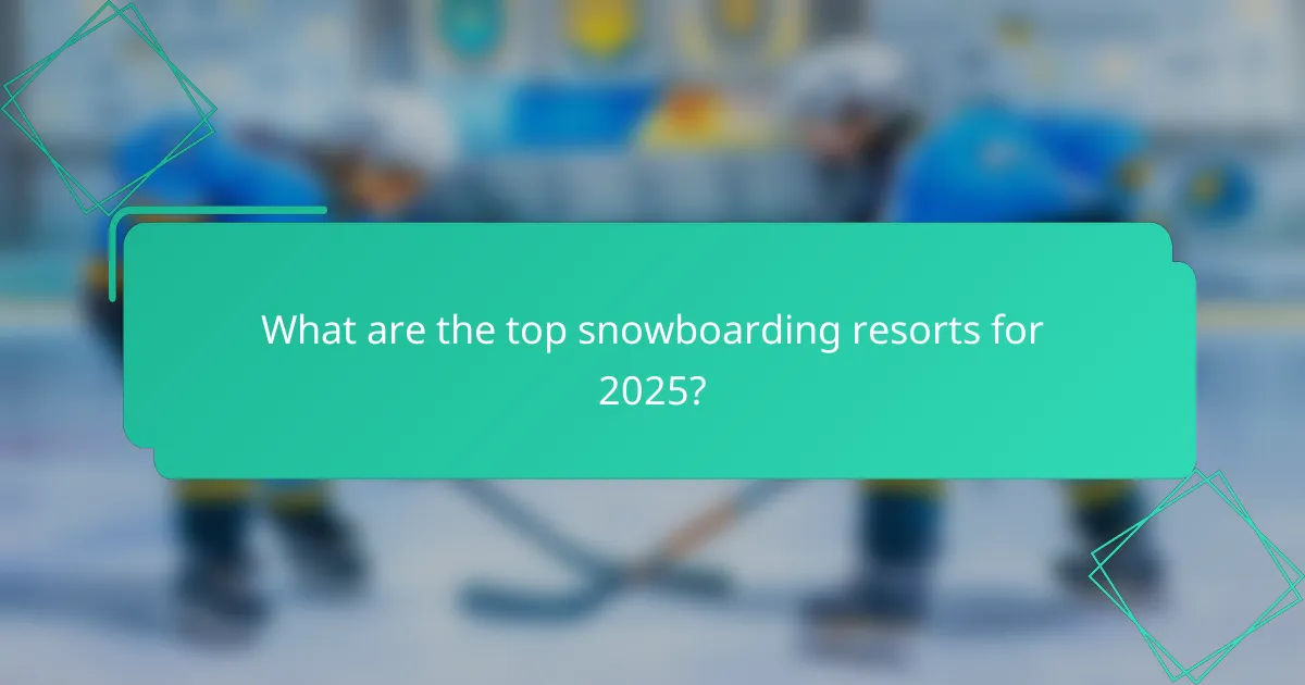 What are the top snowboarding resorts for 2025?