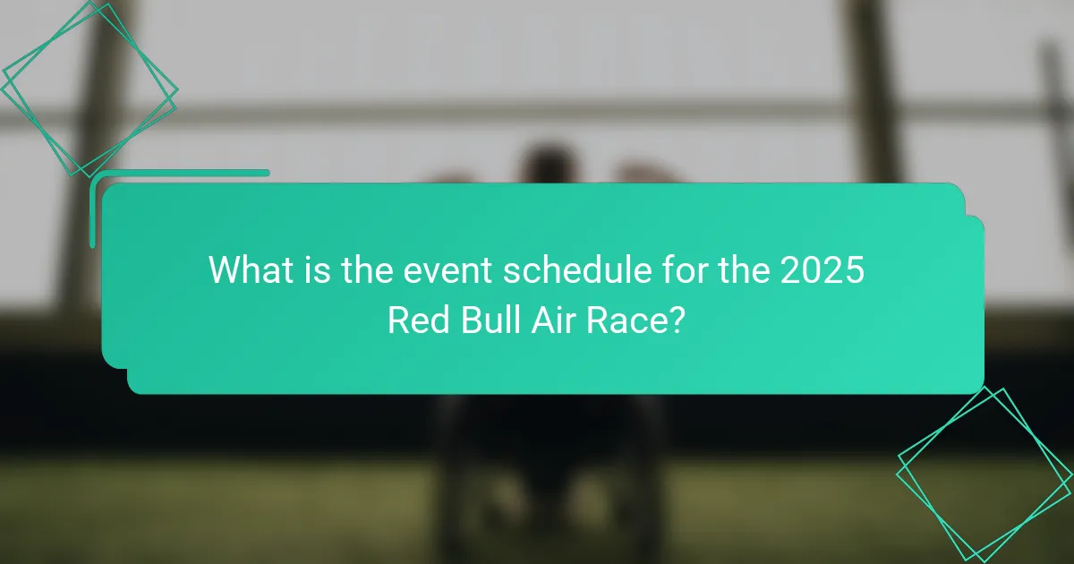 What is the event schedule for the 2025 Red Bull Air Race?