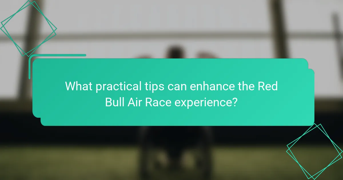 What practical tips can enhance the Red Bull Air Race experience?
