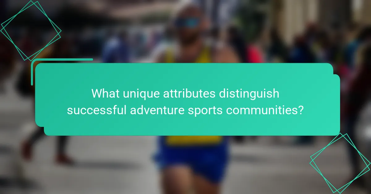 What unique attributes distinguish successful adventure sports communities?